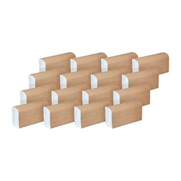 AmazonCommercial FSC Certified Ultra Plus Universal Multifold Paper Towels, 2400 Count, 16 Pack of 150, White