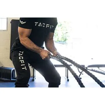 TACFIT Battle Ropes 30FT for Home Gym Workout Equipment Training Rope Heavy Weighted Rope 30 Feet Professional Workout Battle Ropes Exercise Equipment Core Strength Training for Men Women