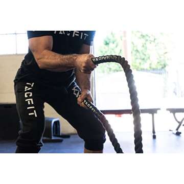 TACFIT Battle Ropes 30FT for Home Gym Workout Equipment Training Rope Heavy Weighted Rope 30 Feet Professional Workout Battle Ropes Exercise Equipment Core Strength Training for Men Women