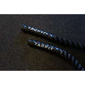 TACFIT Battle Ropes 30FT for Home Gym Workout Equipment Training Rope Heavy Weighted Rope 30 Feet Professional Workout Battle Ropes Exercise Equipment Core Strength Training for Men Women