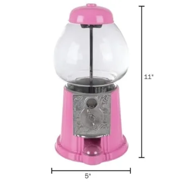 11-Inch Pink Mini Gumball Machine Vintage Candy Dispenser