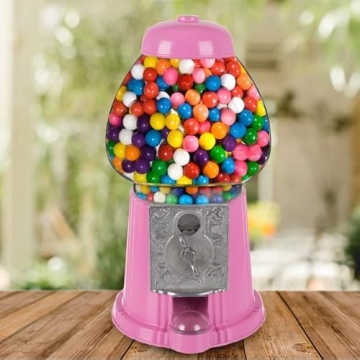 11-Inch Pink Mini Gumball Machine Vintage Candy Dispenser