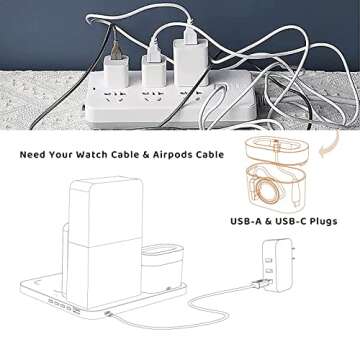 Wireless Charging Station, 3 in 1 Charging Station, Alarm Clock with Wireless Charger, Wireless Charger for iPhone 16 15 14 13 12 11 X Pro Max & Apple Watch, AirPods(QC3.0 Adapter Included)