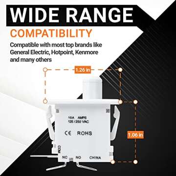 BlueStars WE4M415 Compatible Dryer Door Switch Replacement