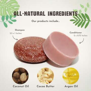 Clever Yoga Shampoo & Conditioner Bar Set - Argan Oil Moisturizing Shampoo and Conditioner Bar, Vegan, Natural & Organic Hair Products for Women & Men - Long-Lasting (80-120 Uses)