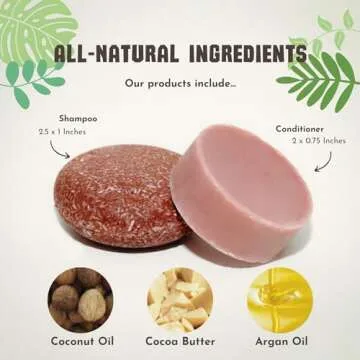 Clever Yoga Shampoo & Conditioner Bar Set - Argan Oil Moisturizing Shampoo and Conditioner Bar, Vegan, Natural & Organic Hair Products for Women & Men - Long-Lasting (80-120 Uses)