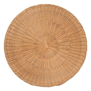 bali & pari Palm Scallop Natural Rattan End Table, Honey