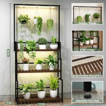 Nedechom Plant Stand with Grow Light for Indoor Plants