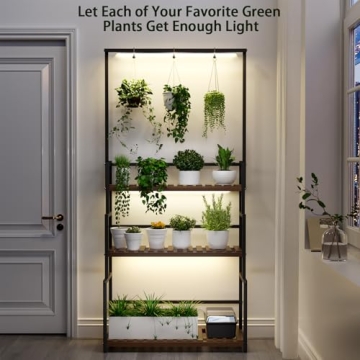 Nedechom Plant Stand with Grow Light for Indoor Plants