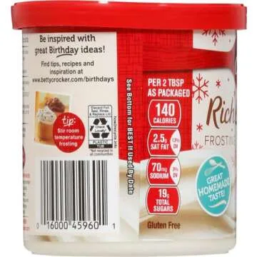 Betty Crocker Rich & Creamy Cream Cheese Flavored Frosting, Gluten Free Frosting, 16 oz
