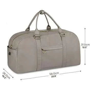 BONTHEE Canvas Carry-on Bags Large Travel Tote Bag Overnight Bags Duffel Shoulder Handbag