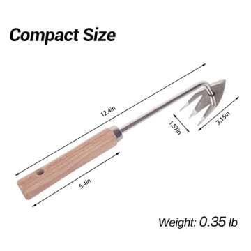 SWANSOFT Stainless Steel Weed Puller, Manual Hand Weeder Tool, Garden Weeding Tool for Yard