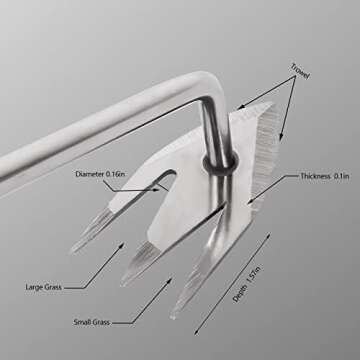 SWANSOFT Stainless Steel Weed Puller, Manual Hand Weeder Tool, Garden Weeding Tool for Yard