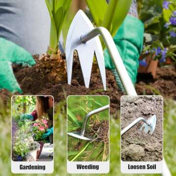 SWANSOFT Stainless Steel Weed Puller, Manual Hand Weeder Tool, Garden Weeding Tool for Yard