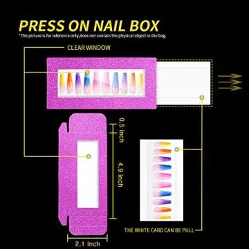 Zezzio Empty Nail Packaging Boxes Set Eyelashes Packaging Box -20PCS with 4 Color Press On Nails Package Box with White Board Paper for Nail Art Salon Nail Business