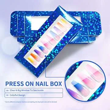 Zezzio Empty Nail Packaging Boxes Set Eyelashes Packaging Box -20PCS with 4 Color Press On Nails Package Box with White Board Paper for Nail Art Salon Nail Business