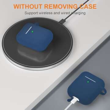 SUPFINE (2 in 1) for Airpod Case Cover, Soft Silicone Protective and Airpod Cleaner Kit Compatible with Airpods 2nd Generation Charging Case (Blue)