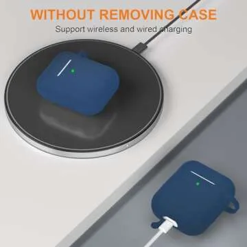 SUPFINE (2 in 1) for Airpod Case Cover, Soft Silicone Protective and Airpod Cleaner Kit Compatible with Airpods 2nd Generation Charging Case (Blue)