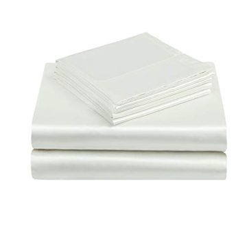 TREELY 6 Piece Queen Satin Sheet Set for Luxurious Comfort