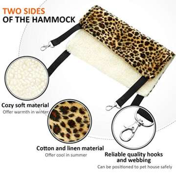 Boao 4 Pcs Guinea Pig Hammock Rat Hammock for Cage Small Animals Hanging Hammock Pet Cage Accessorie...