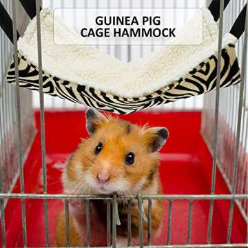 Boao 4 Pcs Guinea Pig Hammock Rat Hammock for Cage Small Animals Hanging Hammock Pet Cage Accessories for Chinchilla Parrot Sugar Glider Ferret(Leopard, Zebra, Black and White Dots, Camel)