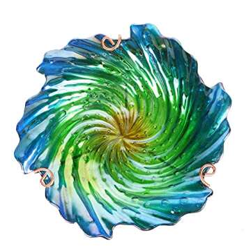 Elegant Green Glass Bird Bath for Garden Decoration and Bird Feeding