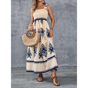 UEAL Womens Casual Maxi Summer Dress for Beach Style