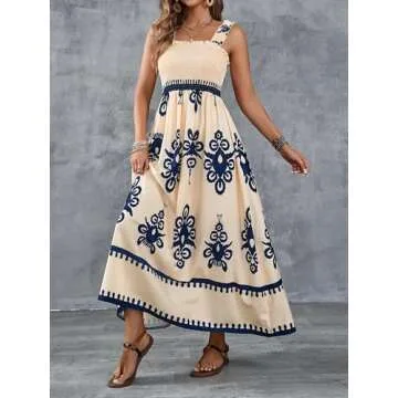 UEAL Womens Casual Maxi Summer Dress for Beach Style