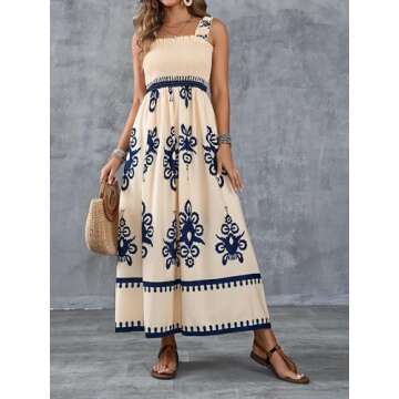UEAL Womens Casual Maxi Summer Dress for Beach Style