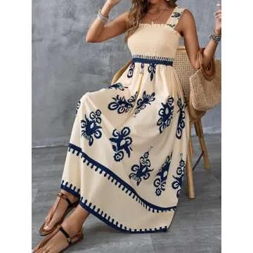 UEAL Womens Casual Maxi Summer Dress for Beach Style