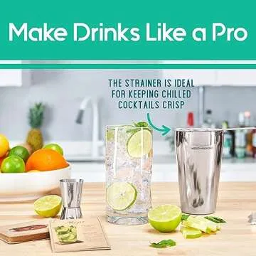 Stylish 8-Piece Cocktail Shaker Set with Stand and Recipes