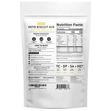 NuTrail™ - Keto Biscuits Mix - Low Carb Food - Easy to Bake - Perfect for Breakfast - Only 2g Net Carbs (Butter) (10 oz) (1 Count)