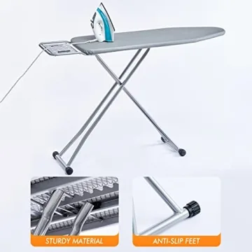 BKTD Foldable Ironing Board with Heat Resistant Cover