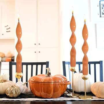 Twisted Candle Spiral Taper Candles - 7.5 Inch Handmade Wedding Candlesticks