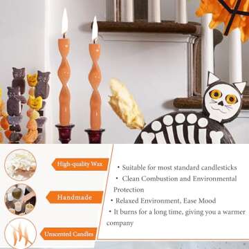 Twisted Candle Spiral Taper Candles - 7.5 Inch Handmade Wedding Candlesticks