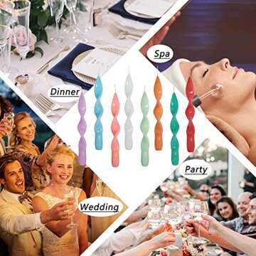 Twisted Candle Spiral Taper Candles - 7.5 Inch Handmade Wedding Candlesticks