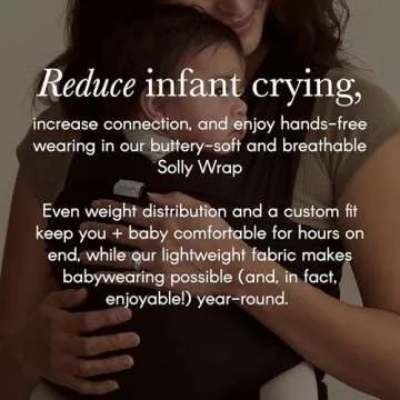 Solly Baby Wrap Carrier, for Newborn to Toddler 8-25 Lbs., Buttery-Soft & Lightweight Fabric, Reduce Crying & Increase Connection, Postpartum Essential, New Mom Gifts, Black