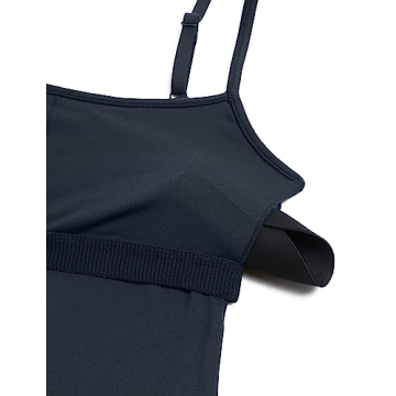 CRZ YOGA Butterluxe Athletic Rompers for Women Adjustable Strap Padded Workout Shorts Jumpsuits One Piece Bodysuit Tank Tops True Navy Medium