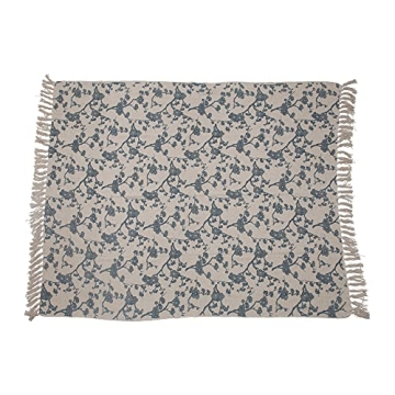 Stylish Bloomingville Floral Print Throw Blanket for Home