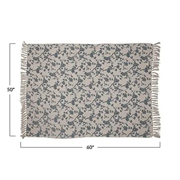 Stylish Bloomingville Floral Print Throw Blanket for Home