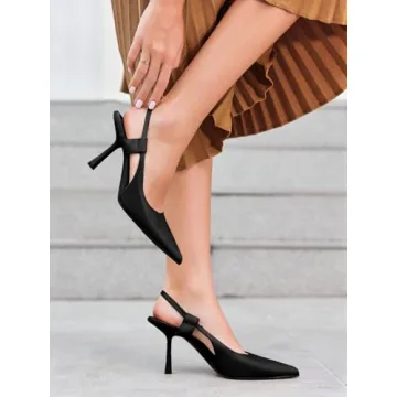 Coutgo Women's Chic Slingback Heels for Parties and Prom