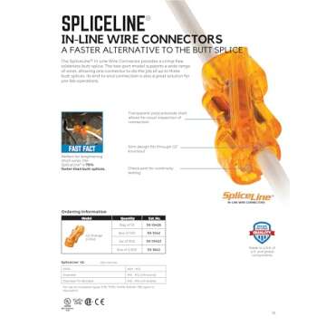 IDEAL INDUSTRIES INC. 30-1042 SpliceLine In-Line Wire Connectors (Box of 100)