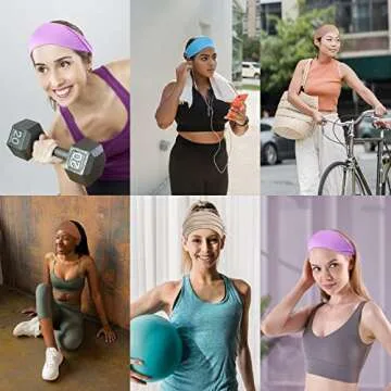 MyWaWa 14 Pack Womens Headbands Head Band For Women's Hair Stretchy Women Head Bands Women Hair Bands Sports Workout Running Turban Cooling Headwrap Headband Accessories