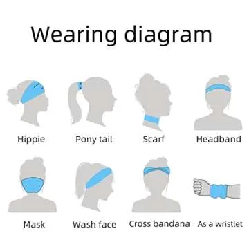 MyWaWa 14 Pack Womens Headbands Head Band For Women's Hair Stretchy Women Head Bands Women Hair Bands Sports Workout Running Turban Cooling Headwrap Headband Accessories