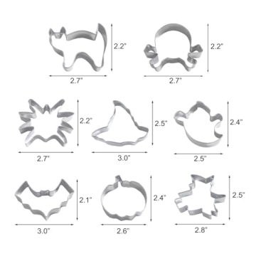Halloween Cookie Cutter Set - 8 Stainless Steel Shapes
