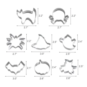 Halloween Cookie Cutter Set - 8 Stainless Steel Shapes
