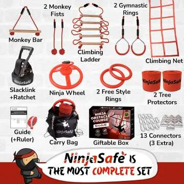Ninja Obstacle Course for Kids - 10 Obstacles & Slackline