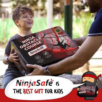 Ninja Obstacle Course for Kids - 10 Obstacles & Slackline