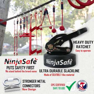 Ninja Obstacle Course for Kids - 10 Obstacles & Slackline