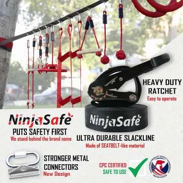 Ninja Obstacle Course for Kids - 10 Obstacles & Slackline
